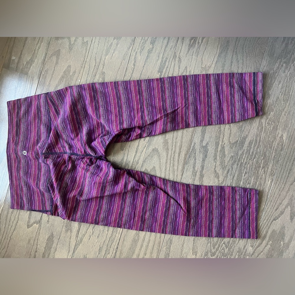 lululemon athletica Striped Pink and Purple Leggings